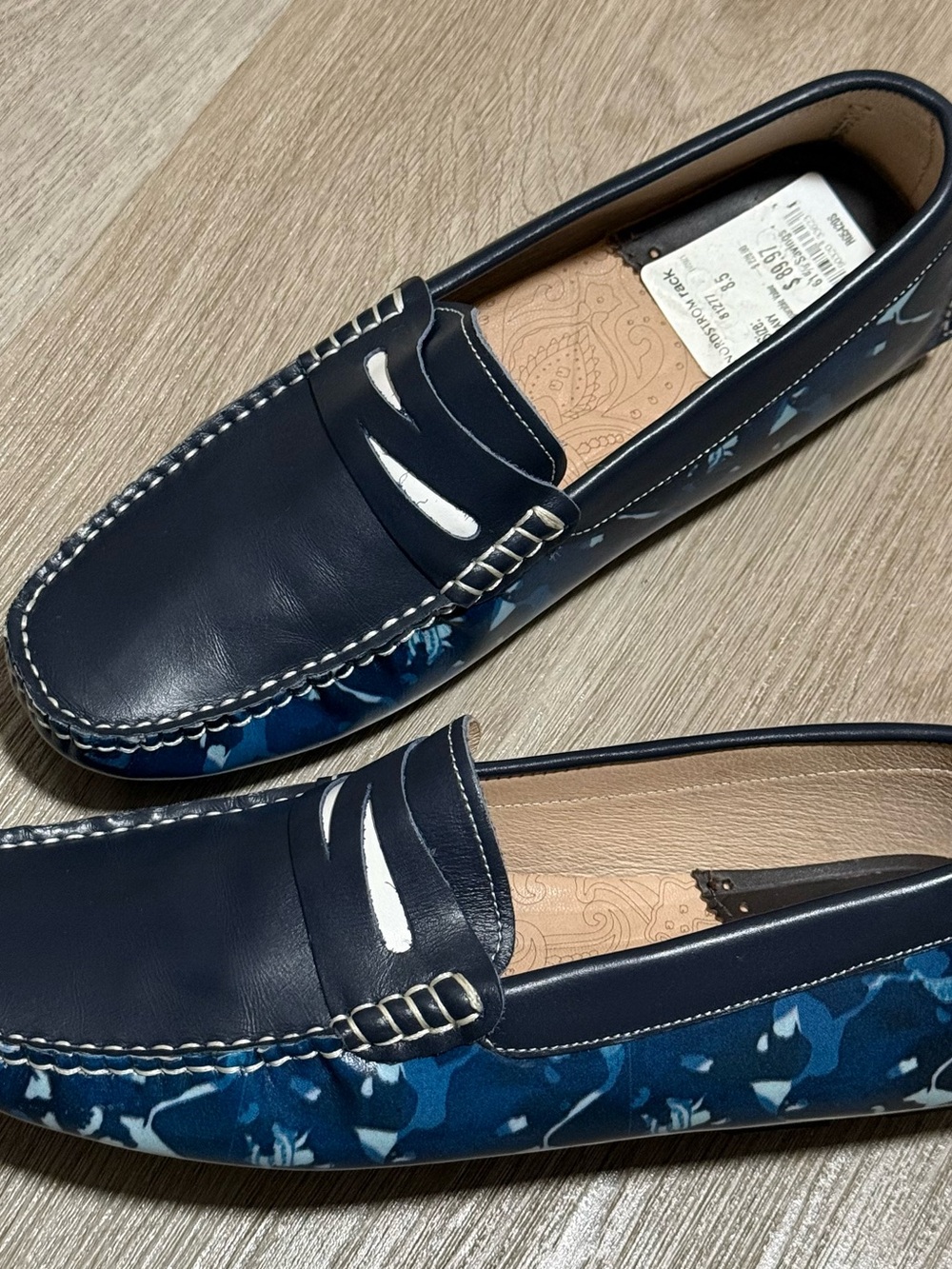 Robert Graham Realist Loafers Slip On Moccasin Shoe RG5420S Blue Men’s Size 8.5
